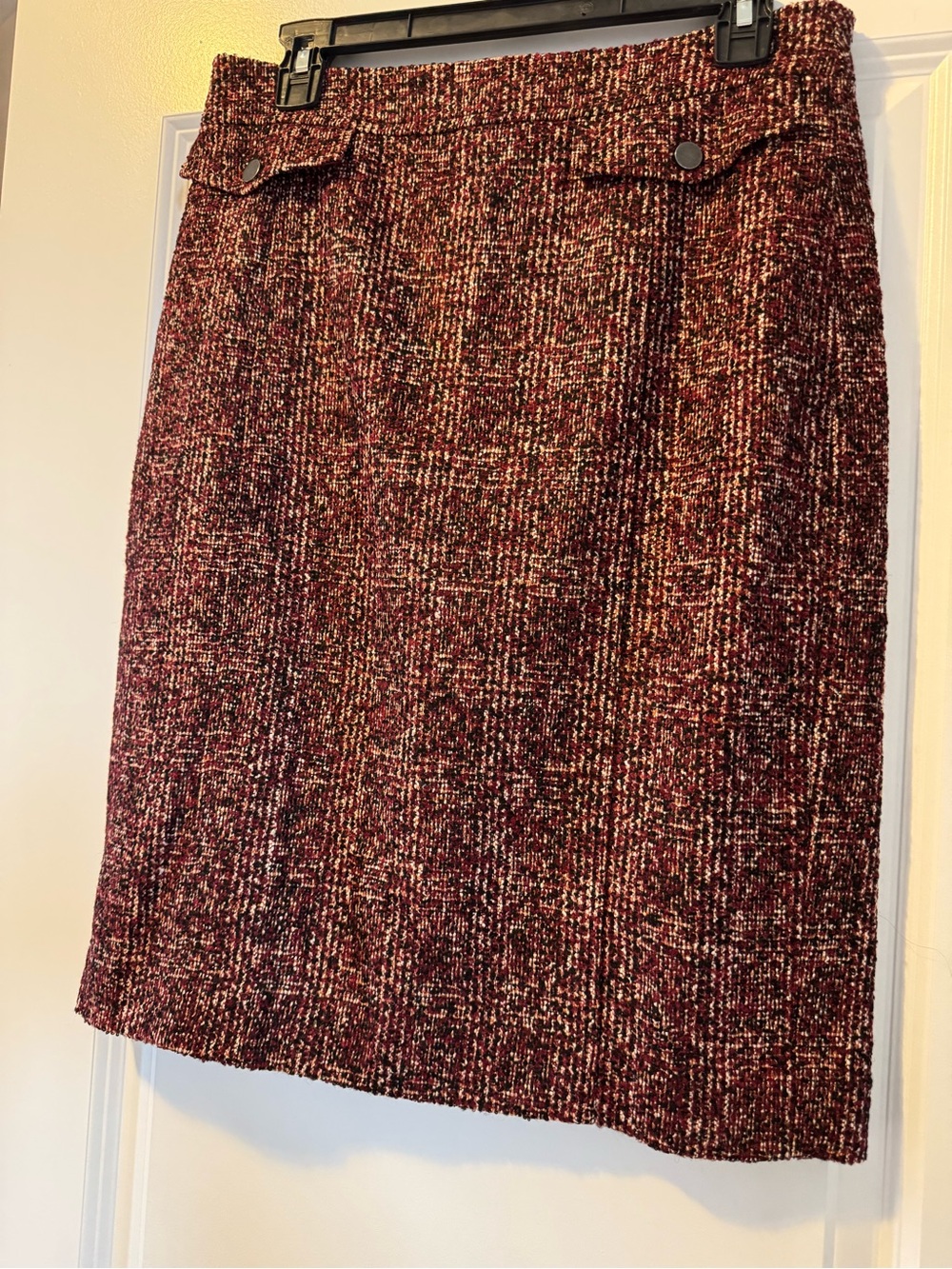 Nordstrom Burgundy Tweed Pencil Skirt
